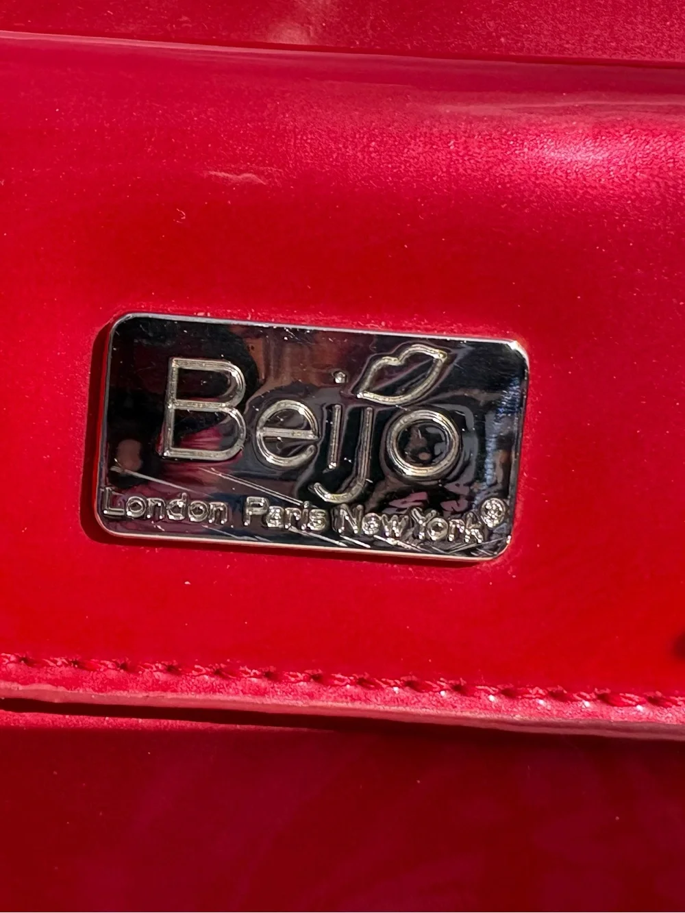 Beijo Shiny Red Patent Wristlet, Crossbody, Shoulder Purse Mini